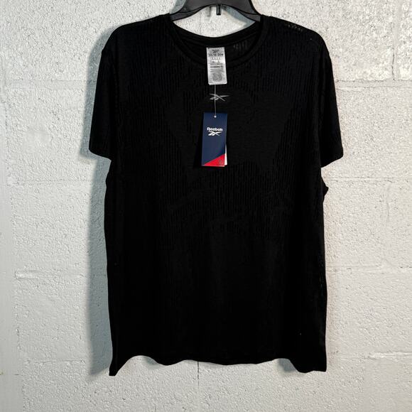 Reebok Plus Size Burnout Training T-Shirt - Black 2X - Picture 1 of 6
